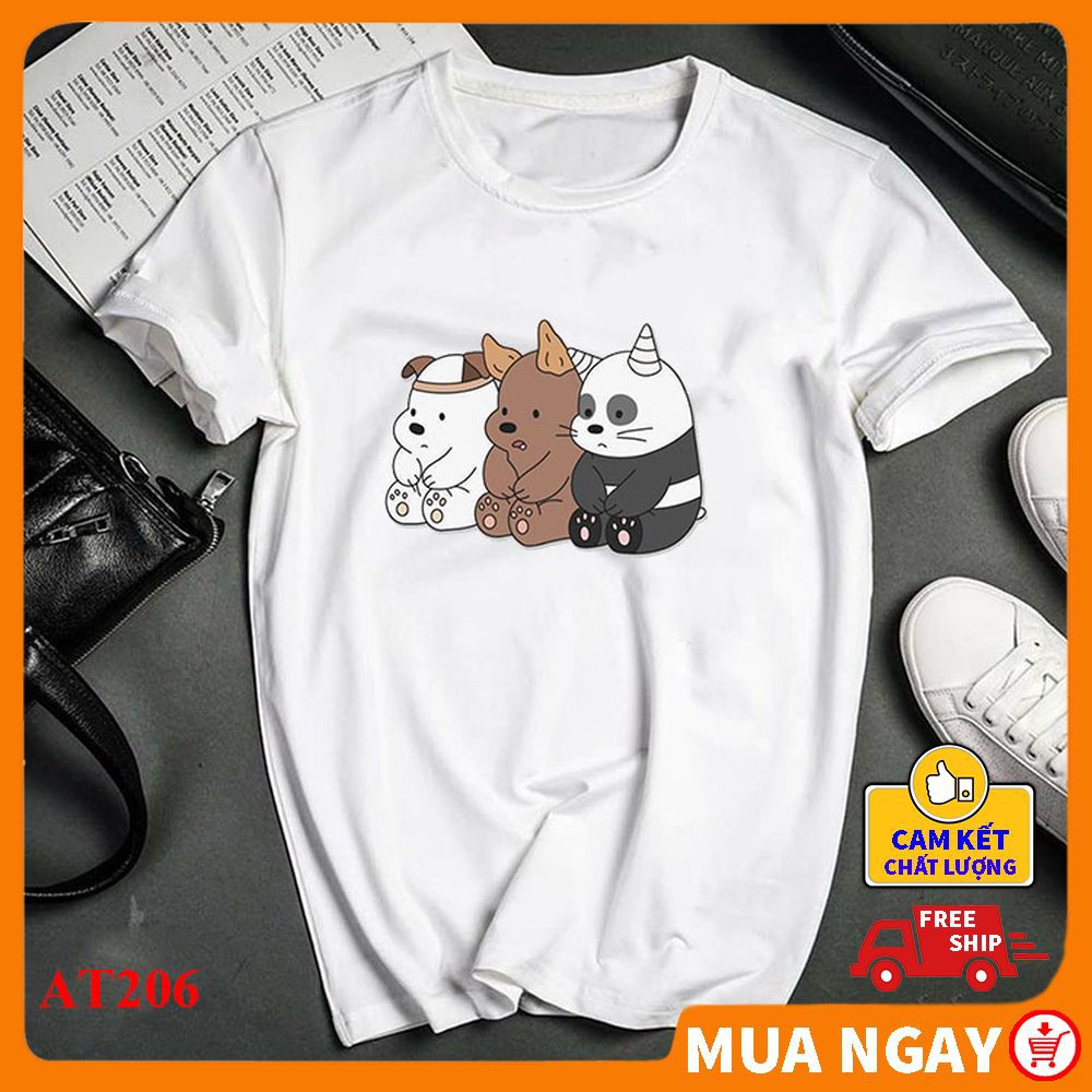 Áo thun xịn sò in hình 3 chú gấu tinh nghịch kute đẹp giá rẻ - Nhận in áo theo yêu cầu