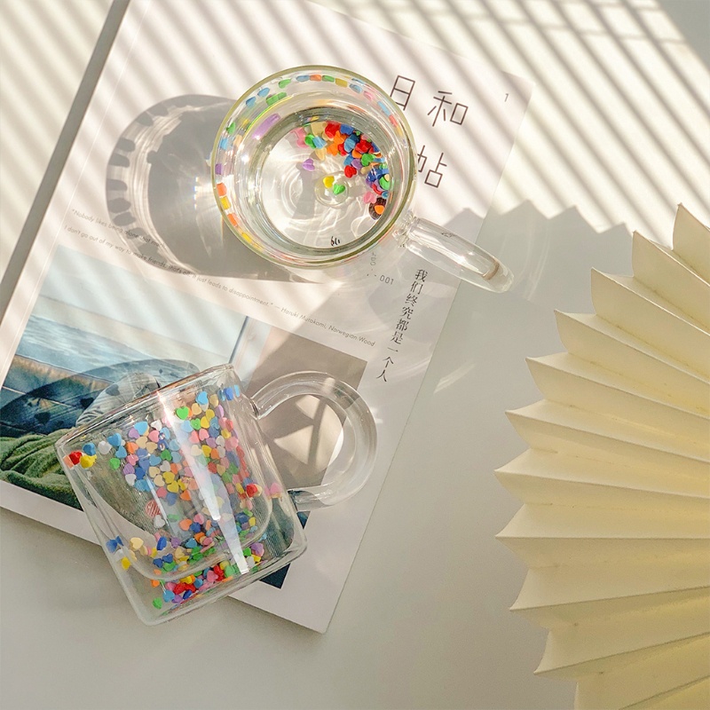 Ca nước kim tuyến hình trái tim dễ thương cho bé gái