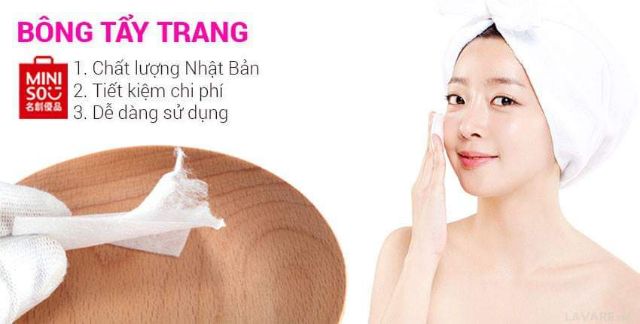 Hộp bông tẩy trang miniso nhật bản 1000 miếng ( cam kết loại 1)