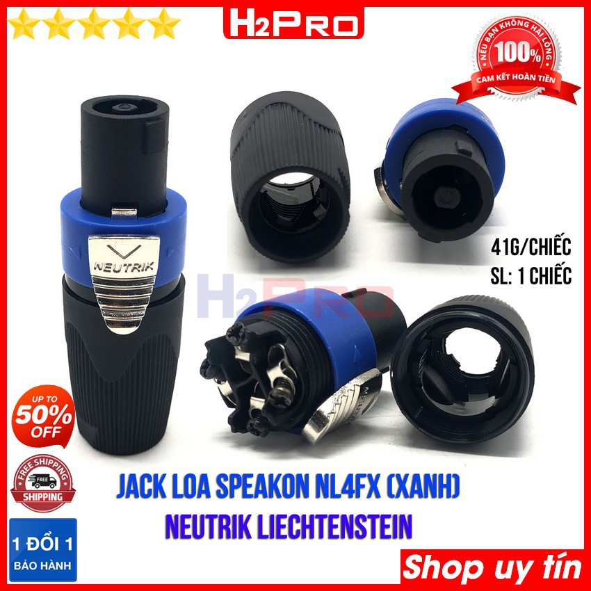 Các mẫu đầu JACK LOA SPEAKON NEUTRIK H2Pro chuyên dụng cho âm thanh (1 chiếc), jack loa speakon Neutrik cao cấp