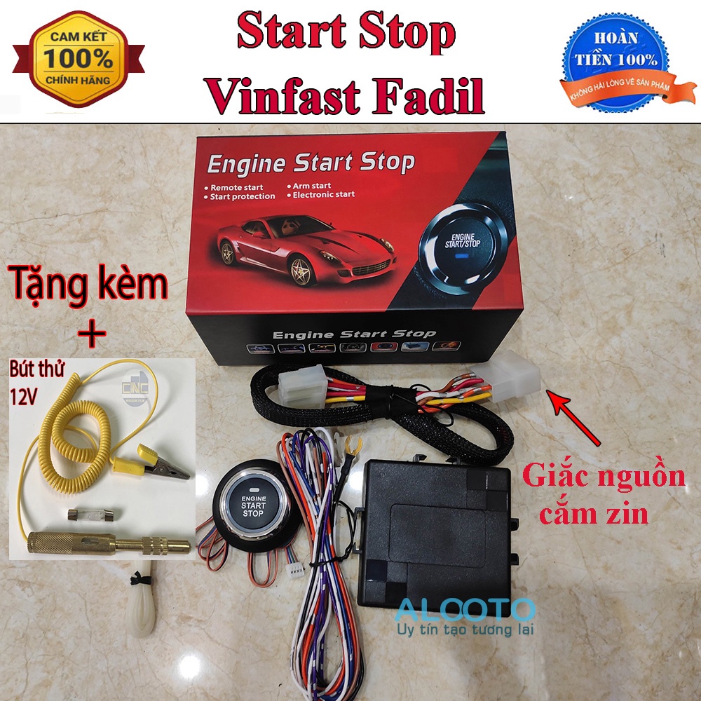 Nút start stop Vinfat fadil Nút khởi động thông minh có đề nổ từ xa tích hợp trên chìa khóa zin tặng kèm bút thử điện