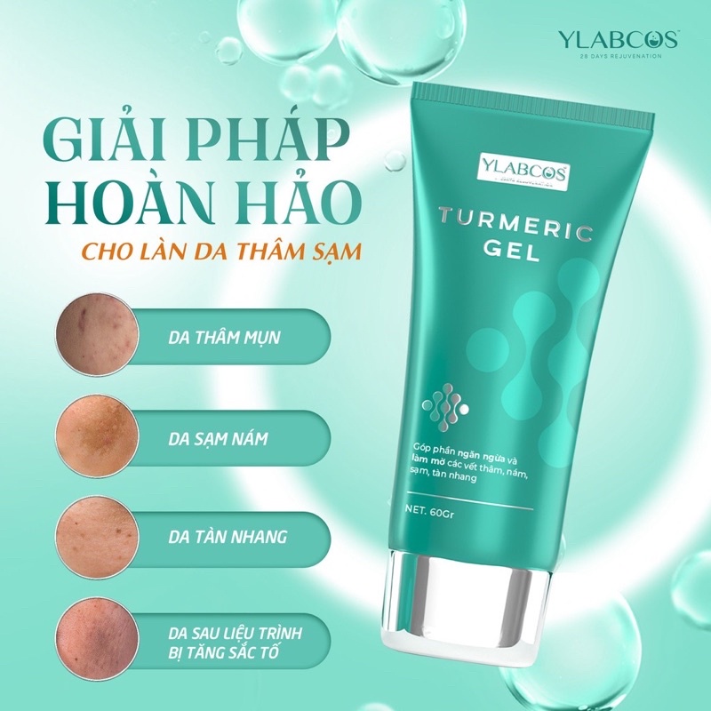 Gel mờ thâm nám giảm mụn Turmeric Gel của Dr.lacir,dưỡng sáng da ngăn ngừa lão hóa [chính hãng drlacir]