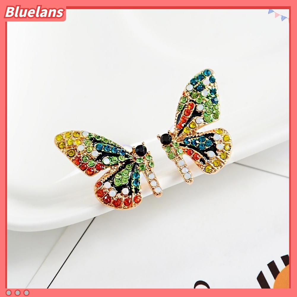 Bông Tai Hình Bướm Đính Đá Nhiều Màu Thời Trang 48h Dành Cho Nữ