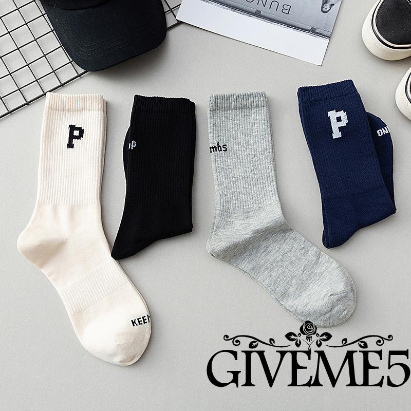 Vớ Thể Thao Cổ Cao Co Giãn In Chữ Thời Trang Cho Nữ
