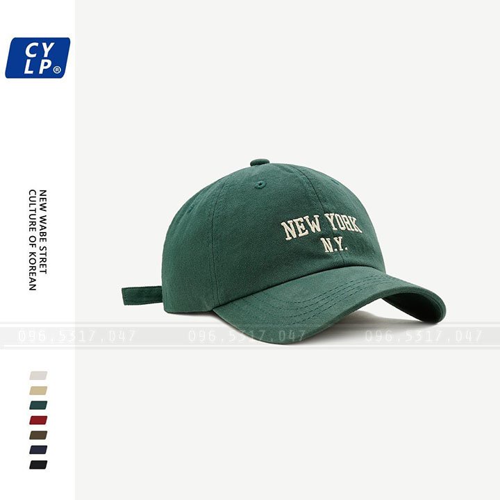 Nón Mũ Lưỡi Trai Unisex NY, Logo Thêu Cực Đẹp, Hàng Nhập Chất Lượng [HOT]