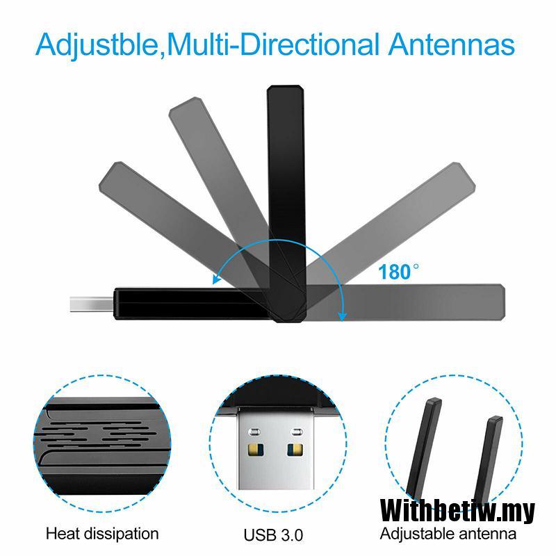 Ăng Ten Usb 3.0 Wifi 1200mbps 2.4g / 5g Cho Máy Tính Bàn / Mac / Laptop | BigBuy360 - bigbuy360.vn