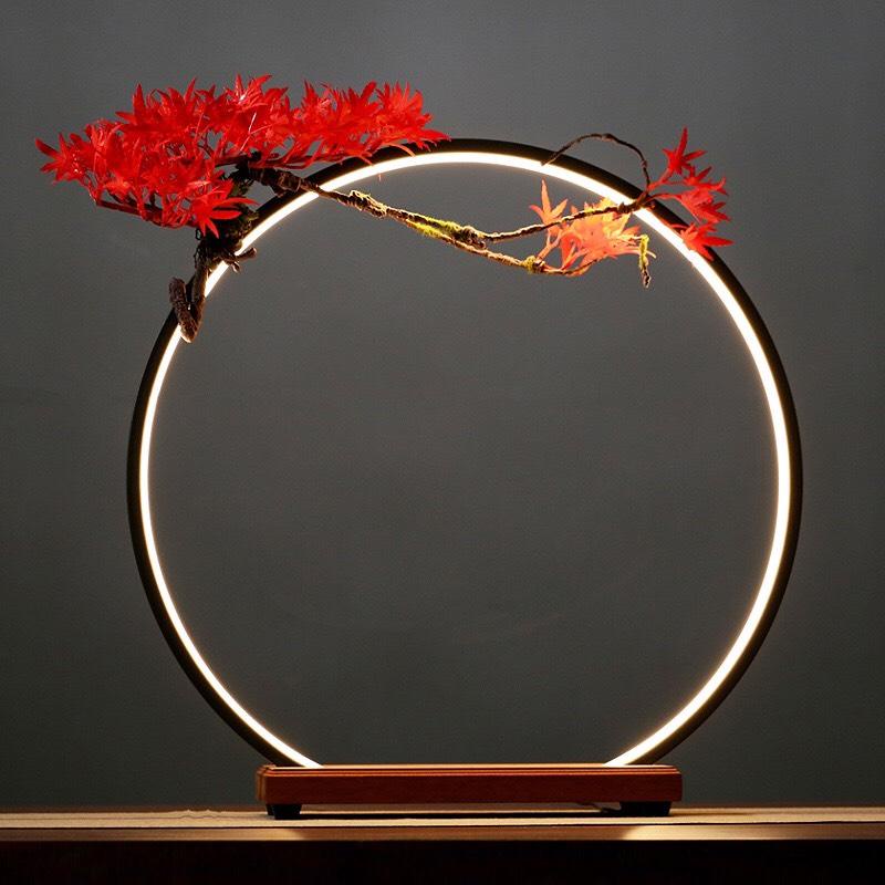 kệ đèn hào quang đặt tượng phật vòng 30cm 40cm 50cm- Kệ đèn led trang trí decor cùng tượng, mô hình tiểu cảnh bonsai