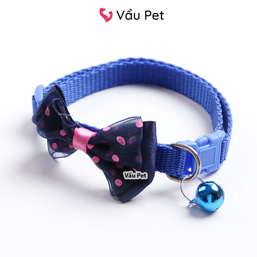 Vòng Cổ Cho Chó Mèo Chuông Nơ Bấm - Vòng Đeo Cổ Cho Chó Vẩu Pet Shop
