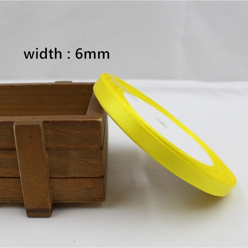 Set 3 Cuộn Dây Ruy Băng Lụa Satin 6mm X 25yard Dùng Trang Trí Tiệc Cưới