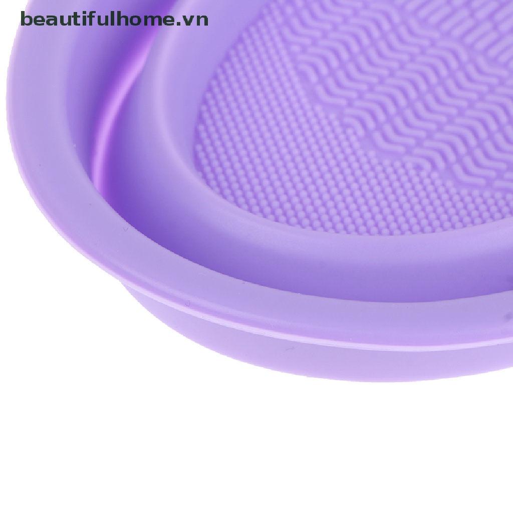 Dụng Cụ Vệ Sinh Cọ Trang Điểm Bằng Silicone Gấp Gọn Tiện Lợi