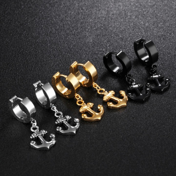 Bông Tai Nam Hình Mỏ Neo Titan Cao Cấp TT 1505 - 1 cặp