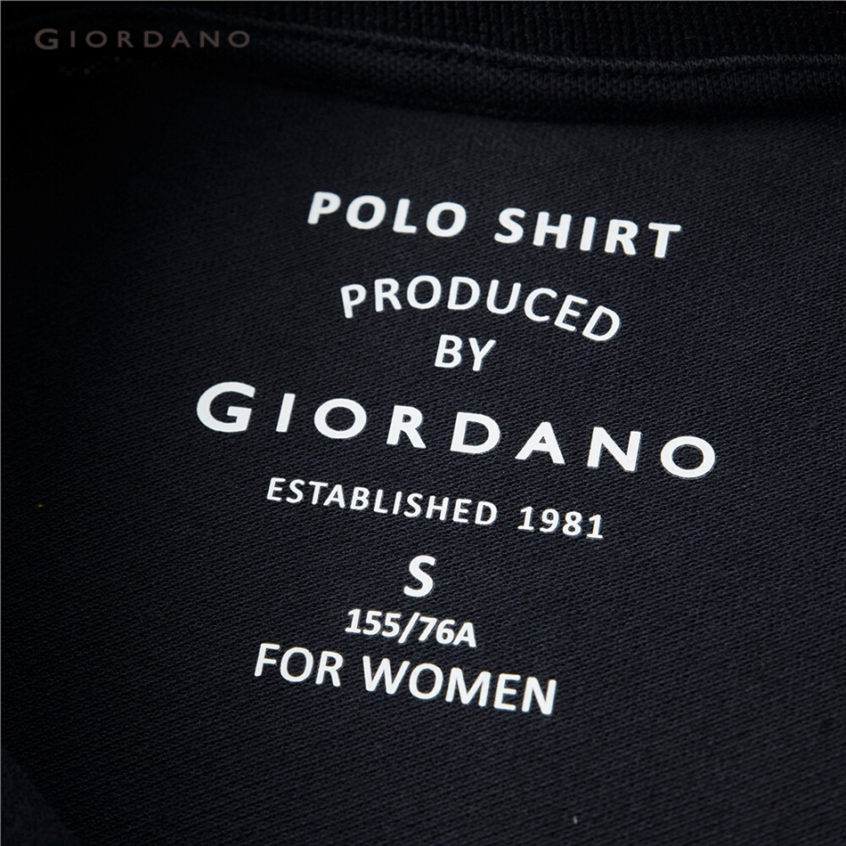 GIORDANO WOMEN Plain loose stretchy pique polo shirt 05311382