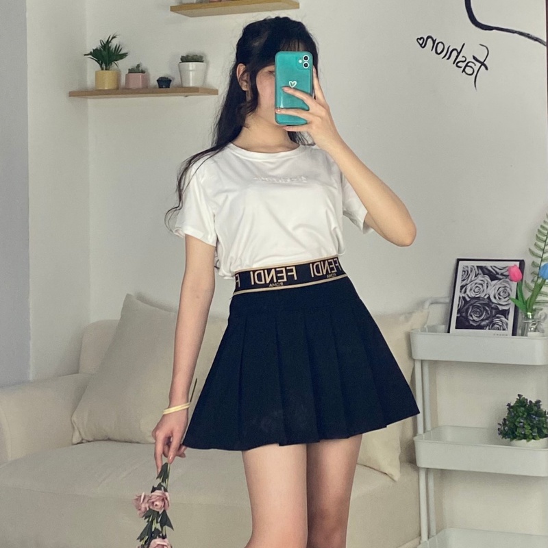 Chân váy tennis xếp ly dáng ngắn chữ A cạp chun chất Umi loại 1 trẻ trung năng động CV35