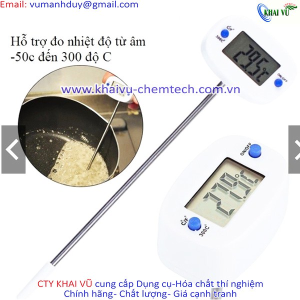 Dụng Cụ Que Nhiệt Kế Hợp Kim Thermo Model TA288 Đo Nhiệt Độ Thức Ăn, Sữa Cho Bé, Nước Uống, Thịt, Cá Xoay 180 Độ 5.0