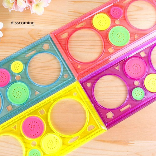 Thước kẻ hình học spirograph đa năng nhiều hình dáng tiện dụng cho bé