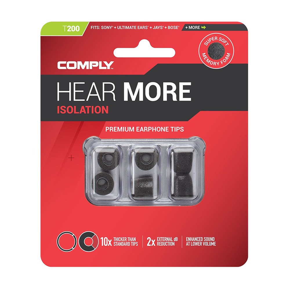 Comply T100 T200 T400 T500 Memory Foam Earphone Tips Super Soft Memory Foam Premium Earphone Tips