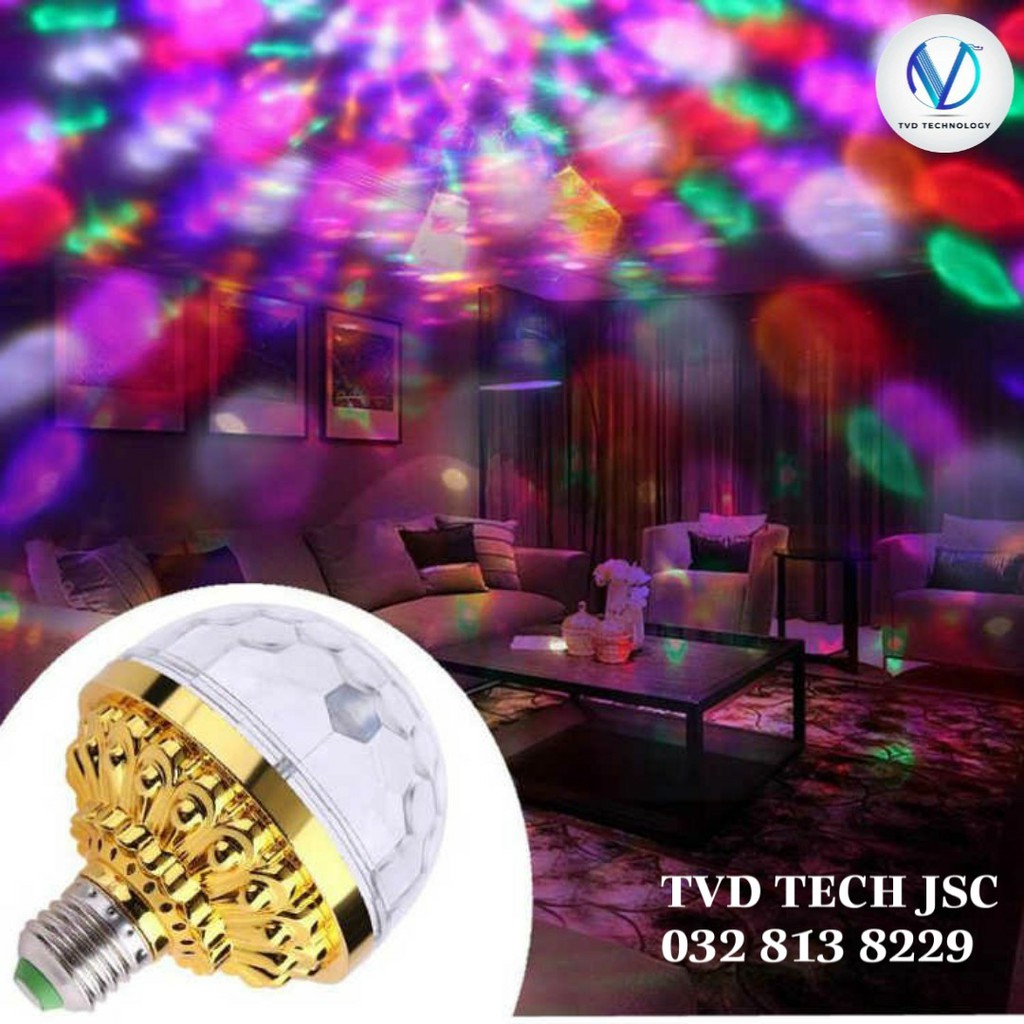 Đèn Pha Lê Ma Thuật LED cầu mini, đèn bar chớp nhiều màu đẳng cấp TVD TECH-BẢO HÀNH 6 THÁNG