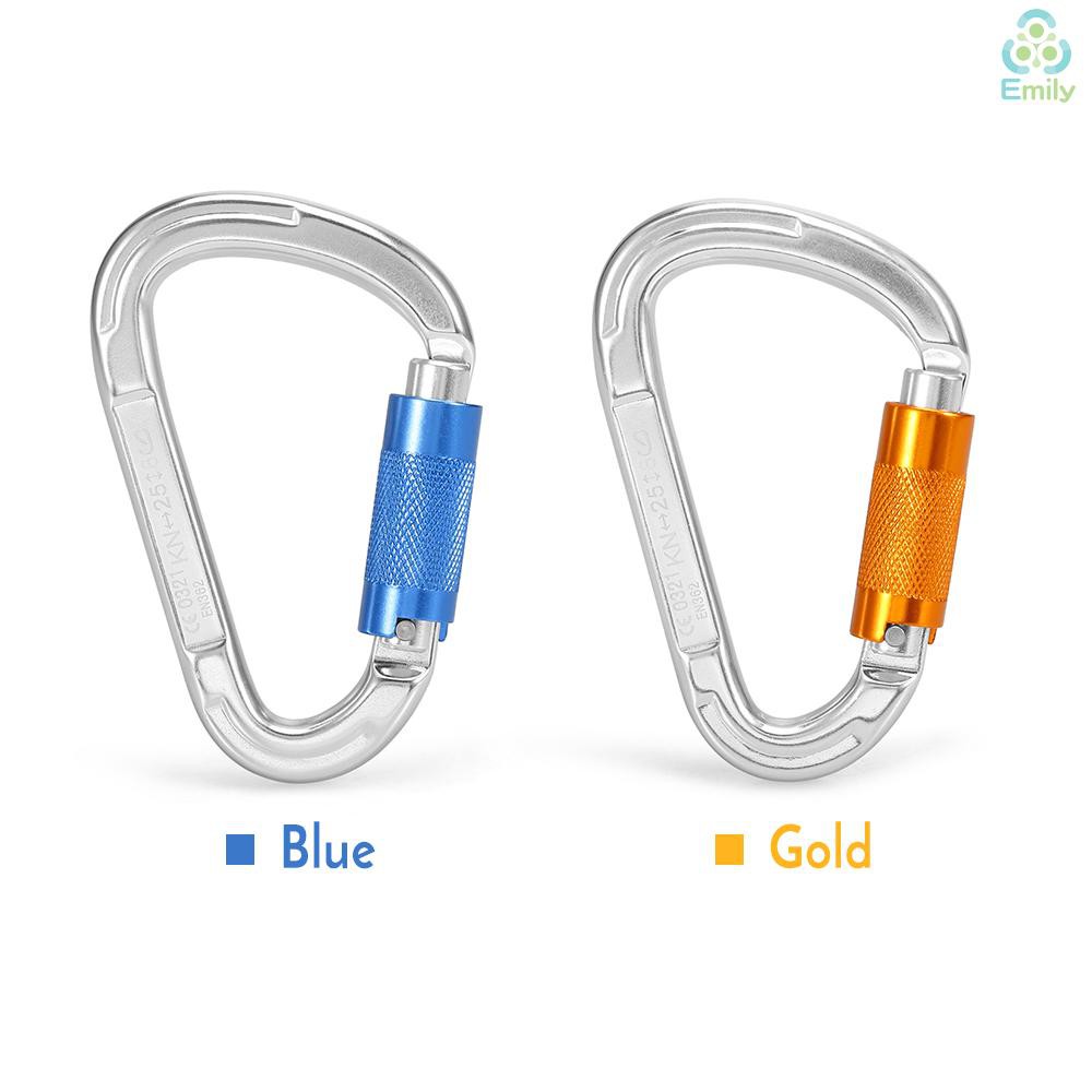 [Hàng Hot]25KN Twist Locking Gate Carabiner Certified Auto Lock Carabiner Outdoor D-ring Buckle Climbing Rappelling Canyoning Hammock Locking Clip