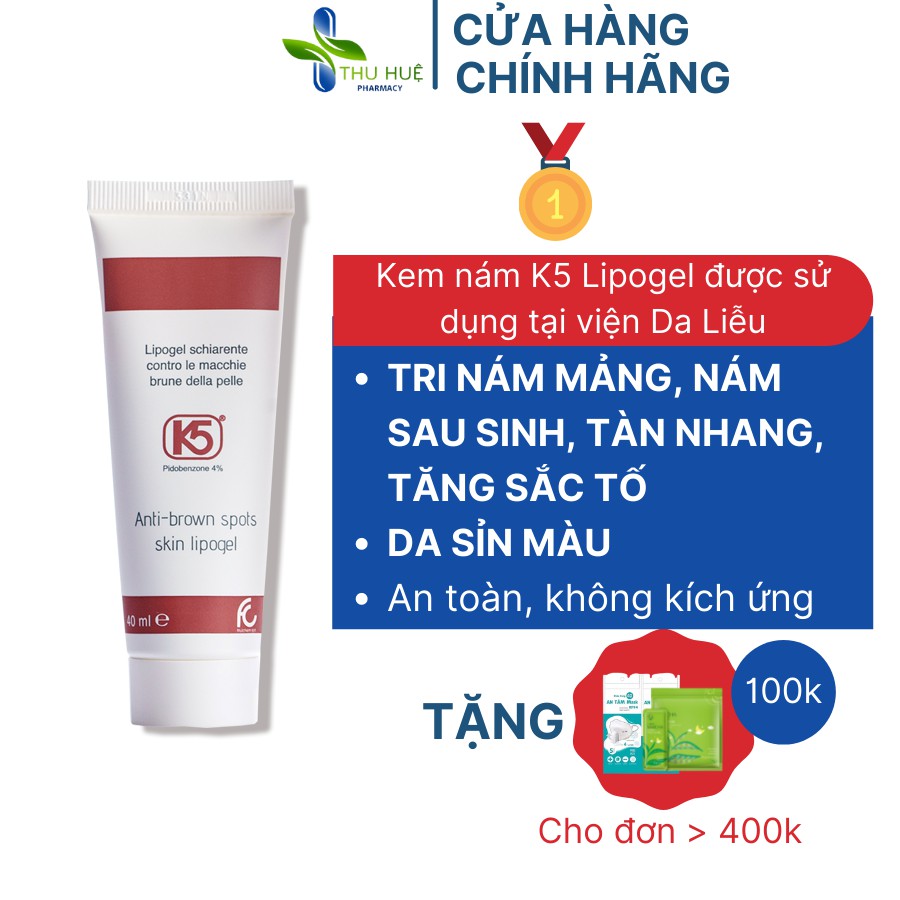 Kem Nám Tàn Nhang K5 Lipogel Hiệu Quả Tốt Nhất Trên Nám Mảng, Sau Sinh, Chân Sâu, Đồi Mồi [CHÍNH HÃNG ITALIA]