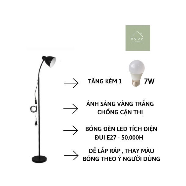 ĐÈN CÂY ĐỨNG ĐIỀU CHỈNH KÍCH THƯỚC 3 IN 1 - ĐÈN TRANG TRÍ PHÒNG NGỦ - Bóng LED CHỐNG CẬN CHÍNH HÃNG