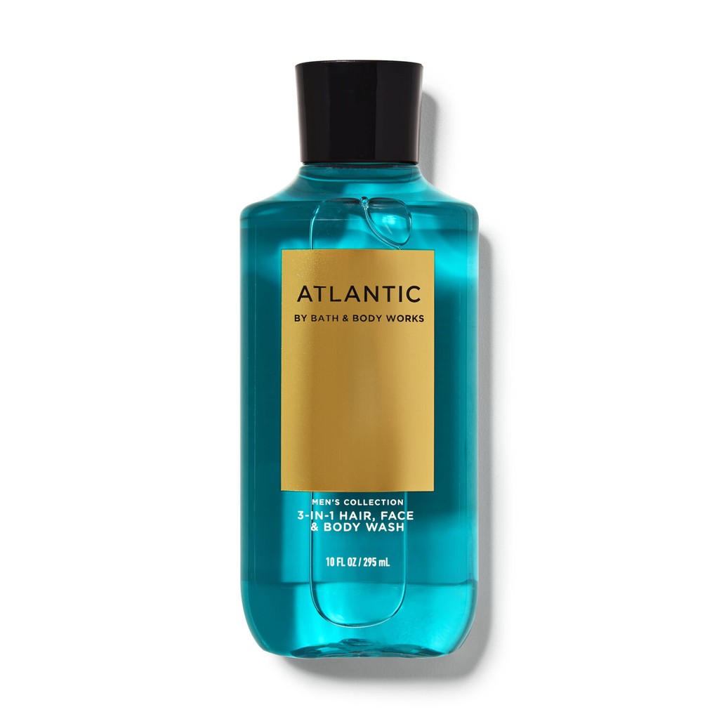 Dầu gội &amp; gel tắm, rửa mặt nam Bath &amp; Body Works 3-in-1 Hair, Face &amp; Body Wash Atlantic 295ml (Mỹ)