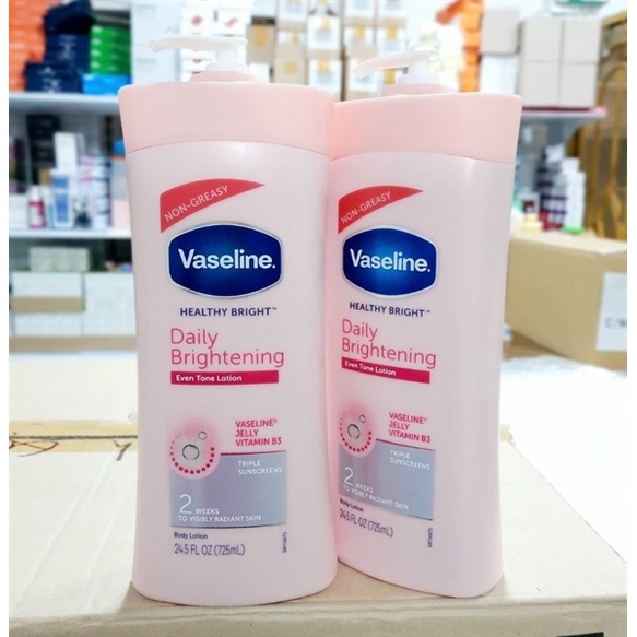 MẪU MỚI - Sữa Dưỡng Thể VASELINE Heathy White Cân Bằng Độ Ẩm - Mịn &amp; Sáng Da 725ml