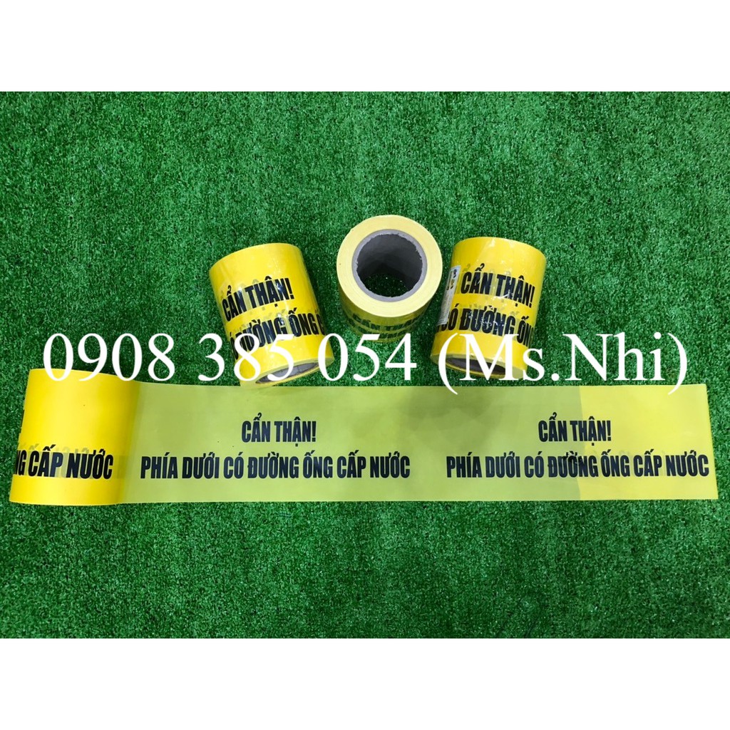 Băng rào cảnh báo bên dưới có đường ống nước- Hình thật