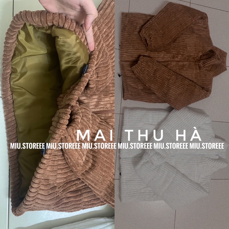 ÁO KHOÁC PHAO NHUNG TĂM DÁNG NGẮN AKPNTN