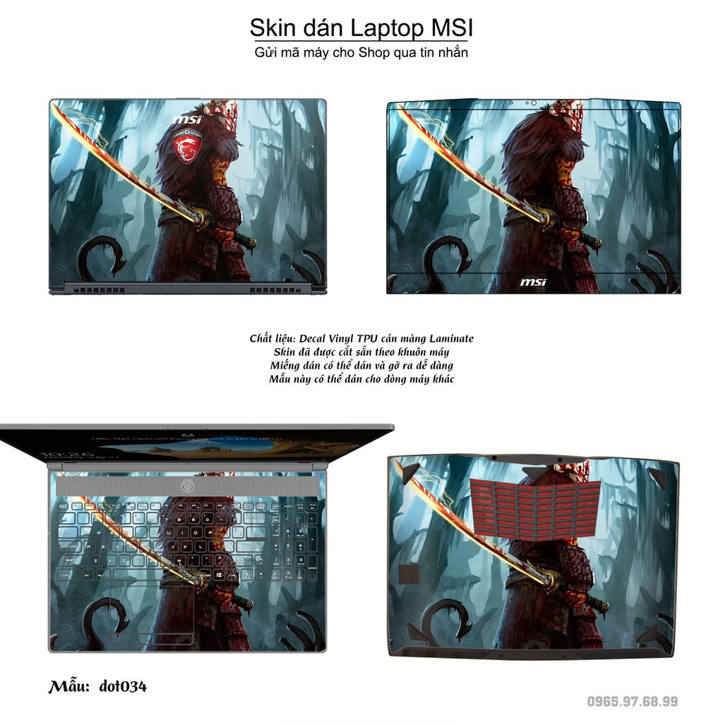 Skin dán Laptop MSI in hình Dota 2 _nhiều mẫu 6 (inbox mã máy cho Shop)