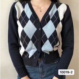 Áo len dài tay, áo len cardigan hoạ tiết quả trám