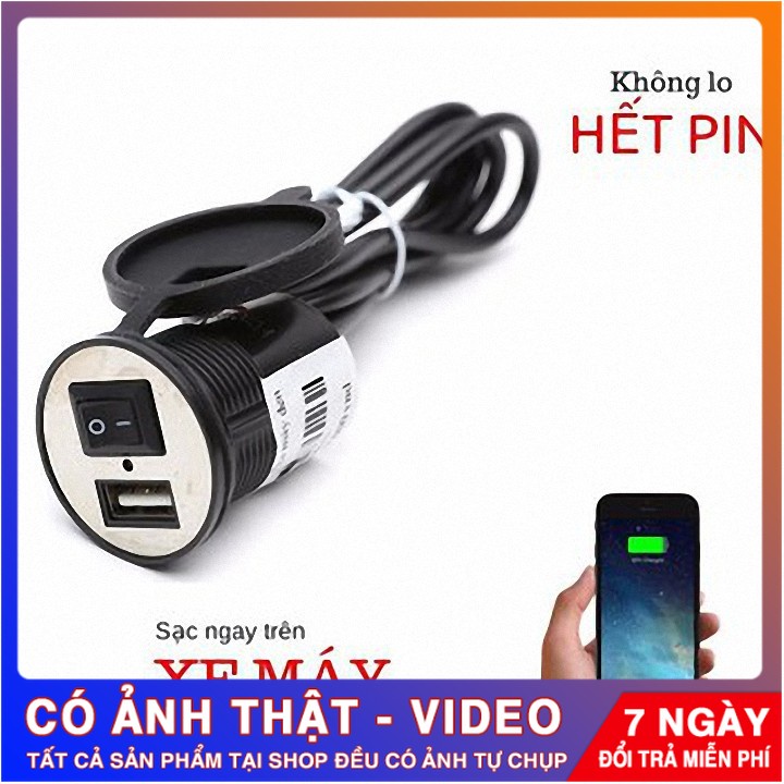 Chế Sạc Điện Thoại Cho Xe Máy 2.1A