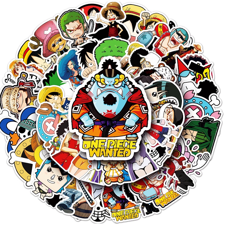 Bộ 10/50 Miếng Dán Hình One Piece Chống Thấm Nước Trang Trí Nhà