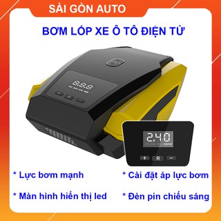 Bơm xe ô tô - bơm lốp ô tô điện tử, có đèn