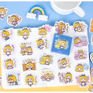 Hộp 45 miếng sticker mẫu cô bé alice