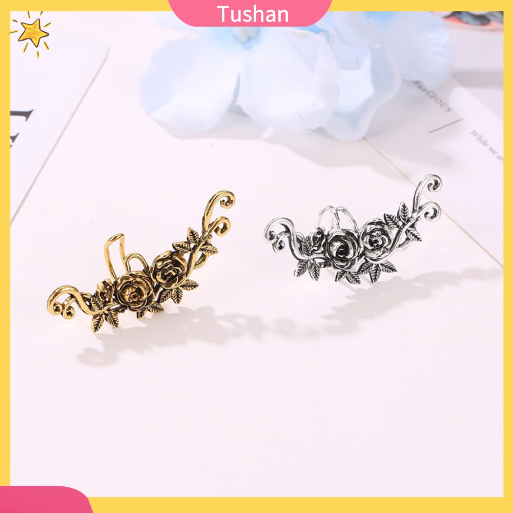 1 Khuyên Vành Tai Chạm Khắc Hình Hoa Hồng Cho Nữ