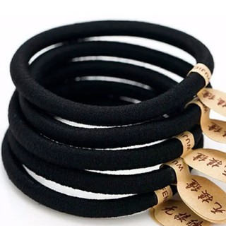 Hairties băng đô Getah ikat rambut Dây buộc tóc liền mạch màu đen
