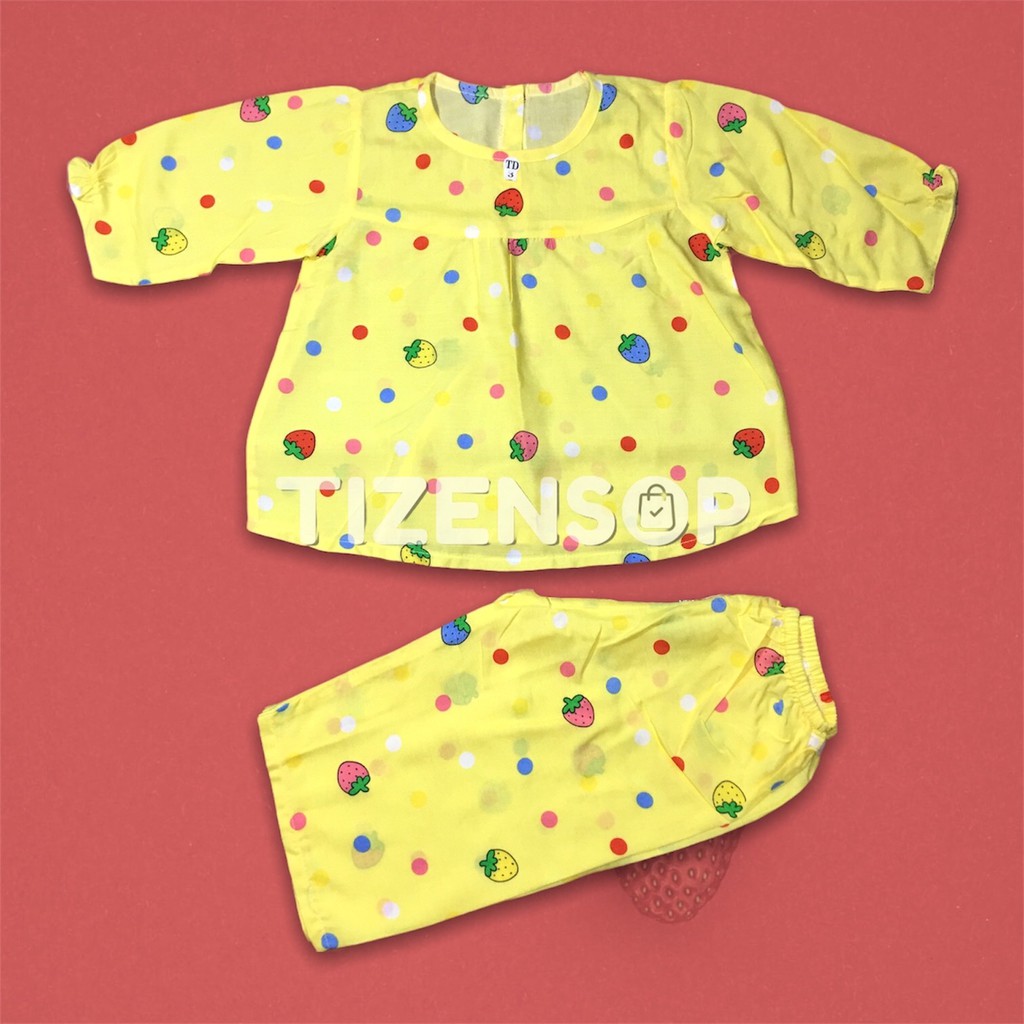 Đồ bộ bé gái vải tole lanh mặc rất mát kiểu tay dài quần dài