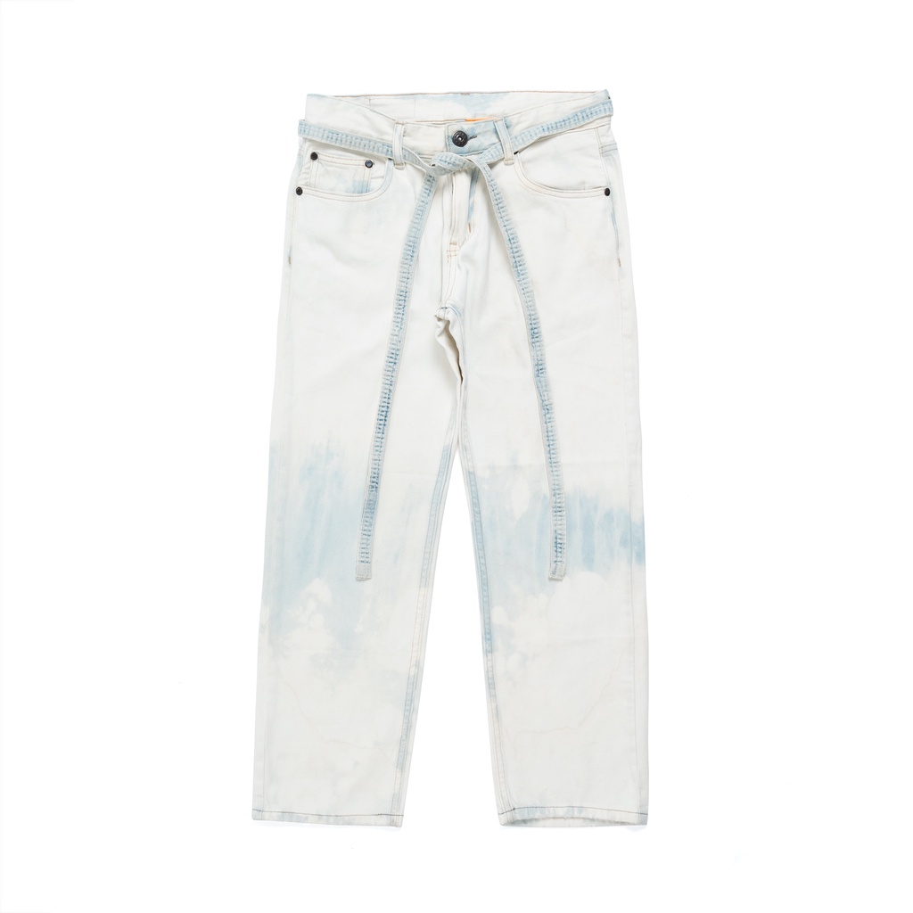 Quần jean nam ôm rách cao cấp, denim xanh nhạt, quần dài local brand chính hãng - WASHED STRAIGHT JEANS IN BLU