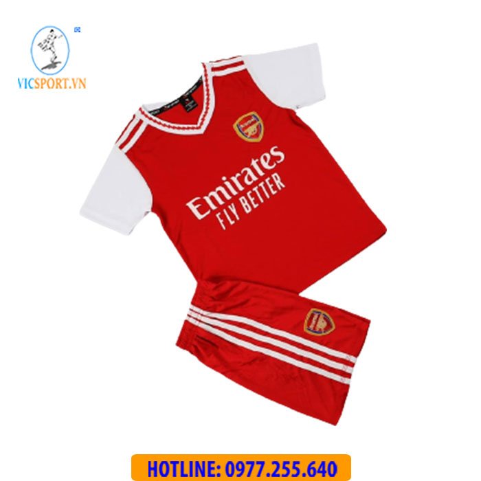 Áo Bóng Đá, Quần Áo Đá Banh Trẻ Em CLB ARSENAL Vải Thun Lạnh Thoáng Mát Cho Bé - Vicsport