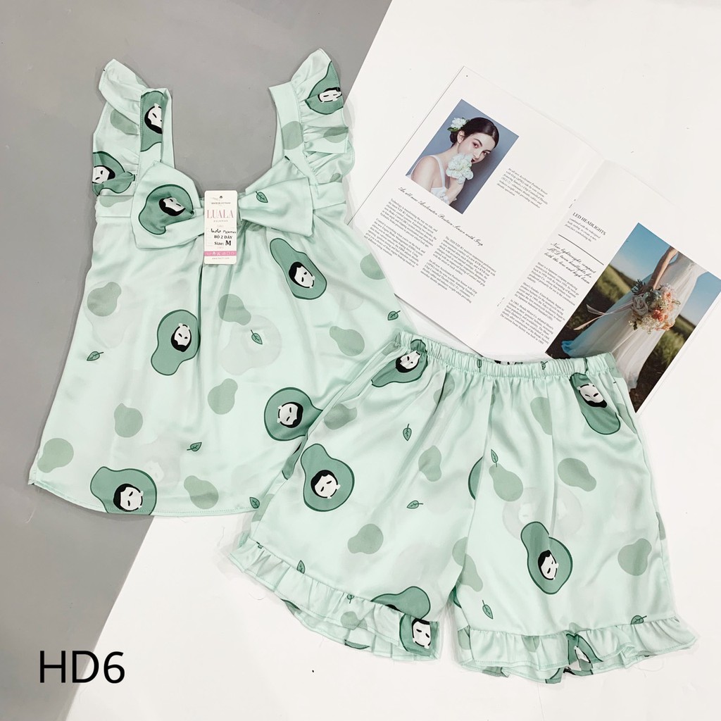 Đồ bộ nữ lụa đùi, đồ ngủ lụa tiểu thư, mềm mịn, Sam luxury