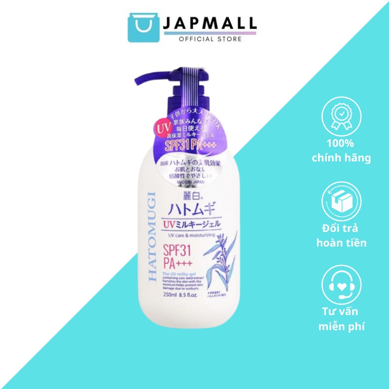 Sữa Dưỡng Thể HATOMUGI SPF31 PA+++ Hạt Ý Dĩ Nhật Bản 250ml Japmallofficial