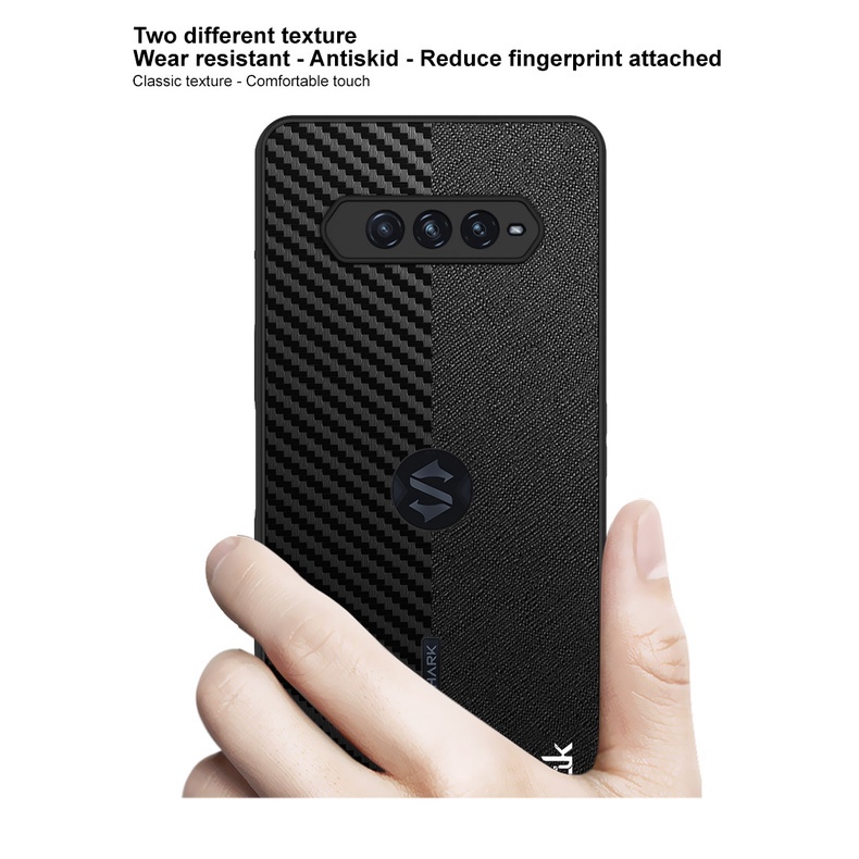 Ốp Điện Thoại Da PU + PC Cứng + Sợi Carbon Chống Sốc Imak Cho Black Shark 4 Pro Black Shark 4