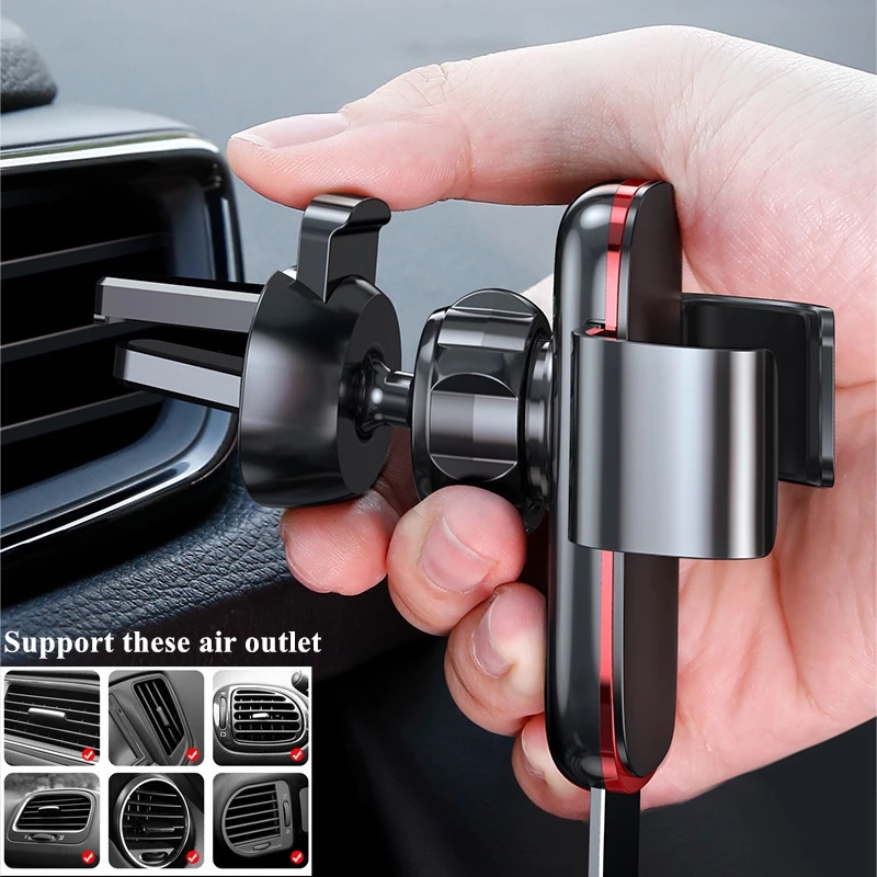 [VES] 360 ° Rotatable Car Universal Mobile Phone Holder/ Metal Age Gravity Multifunctional Snap-in Car Bracket/ In Car Phone Bracket Compatible with IPhone and All Android Phones