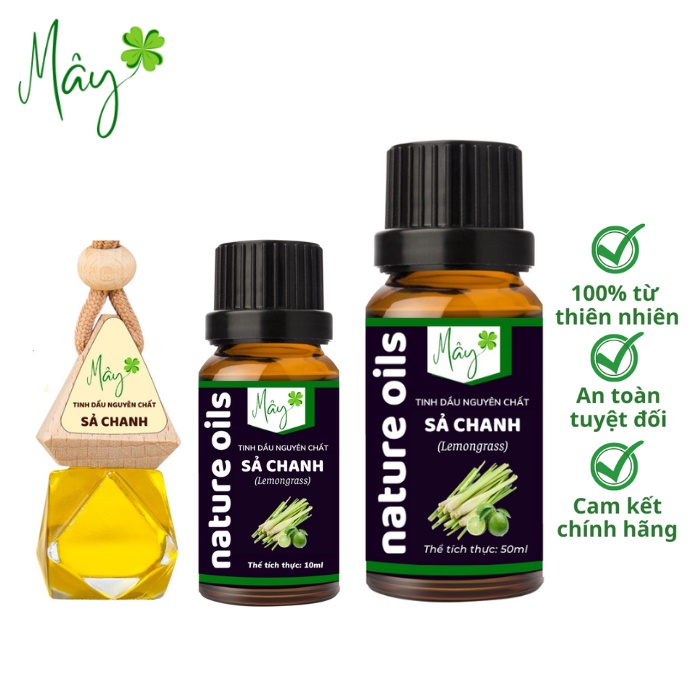 Lọ tinh dầu nguyên chất sả chanh 10ml - 50ml tinh dầu thiên nhiên thơm phòng massage đuổi muỗi - Mây