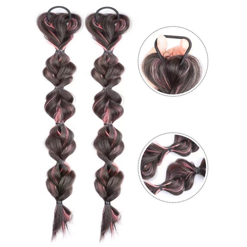 Tóc Giả Thắt Bím Đuôi Ngựa Bằng Sợi Tổng Hợp Co Giãn Cao Tự Nhiên Cho Nữ