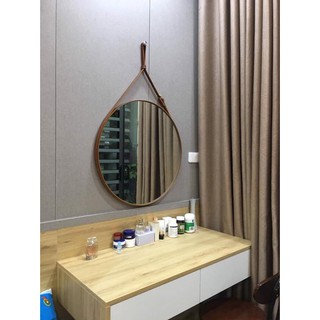 GƯƠNG TRÒN VIỀN DÂY DA