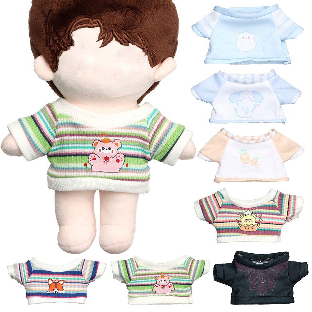 Quần áo búp bê 20cm Phim hoạt hình dễ thương T -shirt Áo trùm đầu