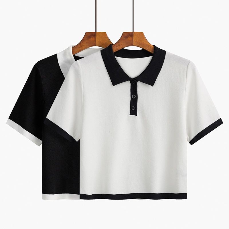 Áo polo Tay Ngắn Hở Vai Dáng Rộng Thời Trang Mùa Hè Hàng Mới Dành Cho Bạn Nữ 2022