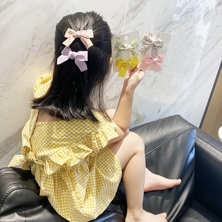Kẹp Tóc Nơ Thời Trang  Set 2 Cặp Nơ Dễ Thương Dành Cho Bé Gái Hadyykids H.CT27