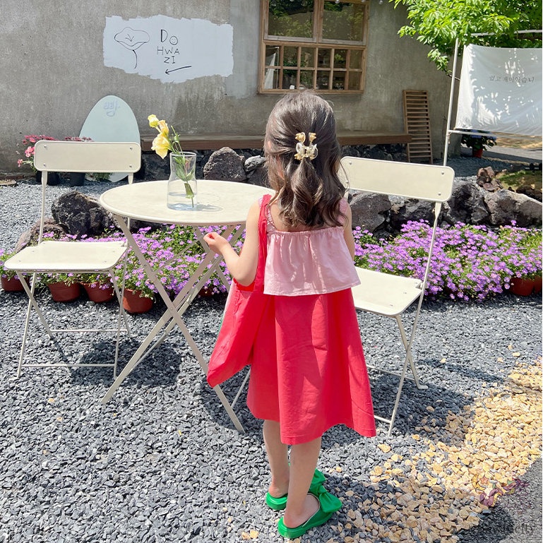 Đầm Hai Dây In Hoa Phong Cách Hàn Quốc Cho Bé Gái